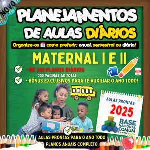 Imagem do curso PLANEJAMENTOS DE AULAS 2025 - MATERNAL I E II.📚⭐✏​