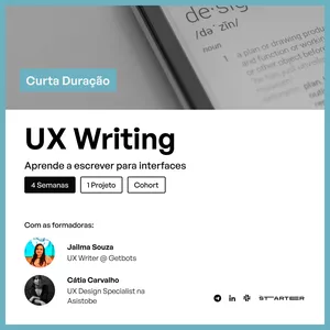 Imagem de capa para o Curso online UX Writing | Curso Curta Duração | TheStarter