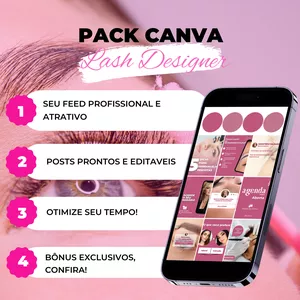 Imagem de capa para o Curso online PACK CANVA LASH DESIGNER