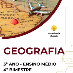 Imagem de capa para o Ebook Geografia 3º Ano 4º Bimestre (Ensino Médio) - Apostila com Planos de Aula