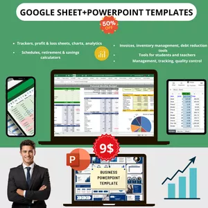 Image de couverture pour le Cours en ligne 450 Google sheet +52000 PowerPoint Templates