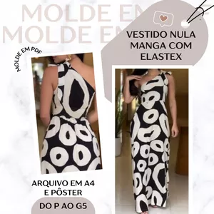 Imagem de capa para o Ebook Vestido Nula Manga com Elastex - Molde em PDF
