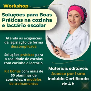 Imagem de capa para o Curso online Workshop Boas Práticas na Cozinha e Lactário Escolar