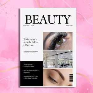 Imagem de capa para o Curso online Revista Beauty editável no Canva 