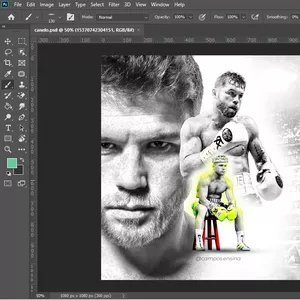 Imagem de capa para o Curso online Photoshop Campeão: Tutorial Canelo Alvarez