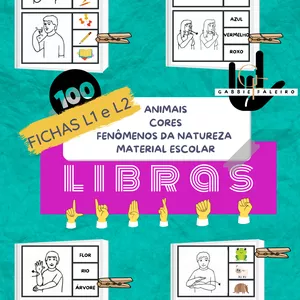 Imagem de capa para o Ebook Fichas em LIBRAS (L1 e L2)