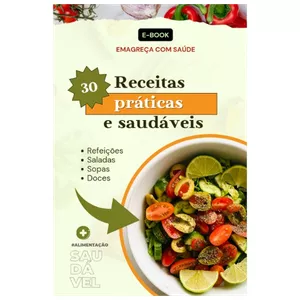 Imagem de capa para o Ebook Receitas práticas e saudáveis para emagrecer