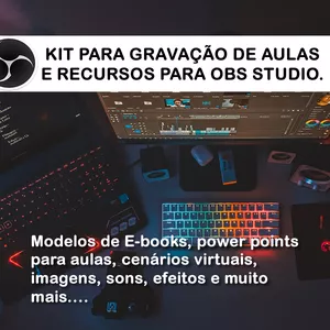 Imagem de capa para o Curso online Aulas EAD com OBS Studio (com kit de imagens, cenas e sons)