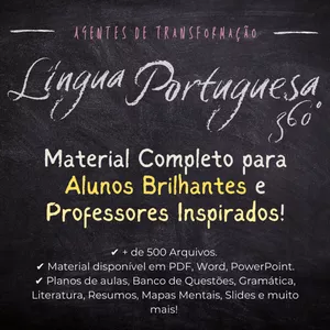 Imagem de capa para o Curso online Língua Portuguesa 360°: Um Material Completo para Alunos Brilhantes e Professores Inspirados!
