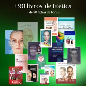 Imagem de capa para o Curso online + de 90 livros de estética + de 50 fichas editáveis de BÔNUS 