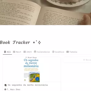 Imagem de capa para o Ebook Planner Book Tracker no Notion