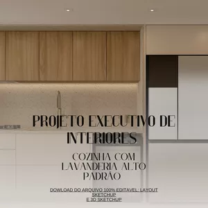 Imagem de capa para o Ebook PROJETO EXECUTIVO DE INTERIORES COZINHA COM LAVANDERIA 