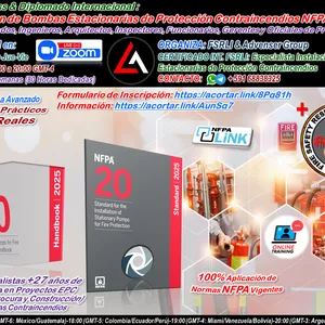Imagen de portada para Curso online MasterClass & Diplomado Internacional: Instalación de Bombas Estacionarias de Protección Contraincendios NFPA 20:2025 