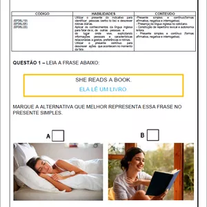 Imagem de capa para o Ebook Atividade Adaptada Inglês-Present Tense e Present Continuous