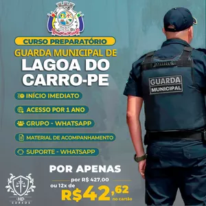 Imagem do curso CURSO PREPARATÓRIO GUARDA MUNICIPAL - LAGOA DO CARRO-PE