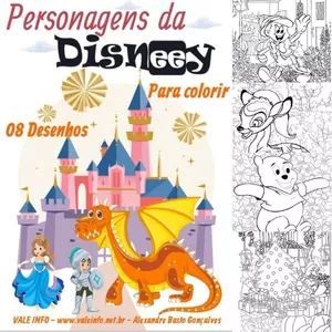 Imagem de capa para o Ebook PERSONAGENS DA DISNEY PARA COLORIR E SE DIVERTIR