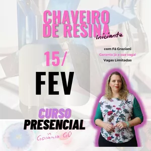 Imagem de capa para o Evento presencial 15 de Fevereiro - Curso Chaveiro de Resina - Goiânia