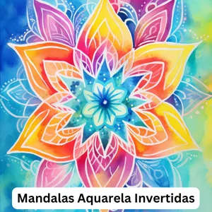 Imagem de capa para o Ebook Mandalas Aquarela Invertidas - Páginas de Colorir Reverso