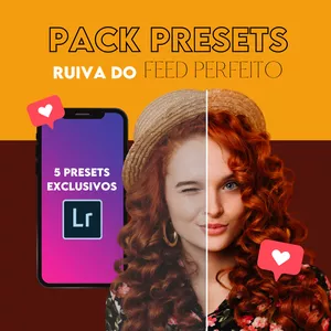 Imagem de capa para o Curso online PACK PRESETS RUIVA DO FEED PERFEITO