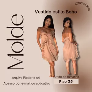 Imagem de capa para o Ebook Molde vestido estilo Boho 