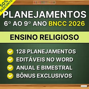 Imagem do curso ENSINO RELIGIOSO - Planejamentos do 6º ao 9º ano - BNCC 2026