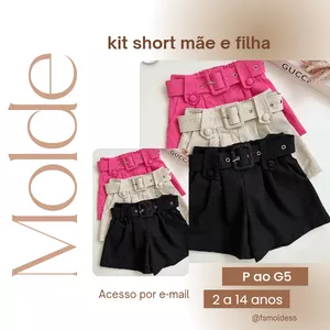 Imagem de capa para o Ebook Molde kit short mãe e filha 