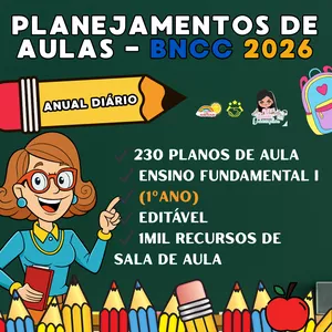 Imagem do curso PLANEJAMENTOS DE AULAS - 1° ANO DO ENSINO FUNDAMENTAL I 📚⭐✏🎉