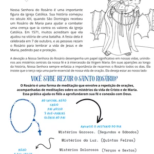 Imagem de capa para o Ebook Atividade Catequese: Nossa Senhora do Rosário 