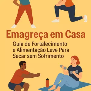Imagem de capa para o Ebook Emagreça em Casa: Guia de Fortalecimento e Alimentação Leve Para Secar sem Sofrimento