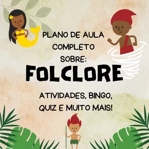 Imagem de capa para o Ebook PLANO DE AULA + BINGO + LENDAS SOBRE O FOLCLORE