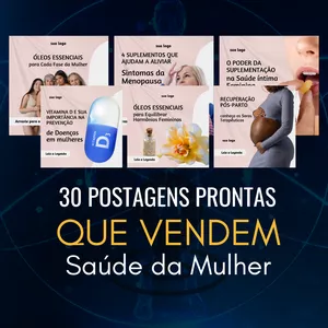 Imagem de capa para o Curso online 30 Postagens Prontas que VENDEM - Saúde da Mulher