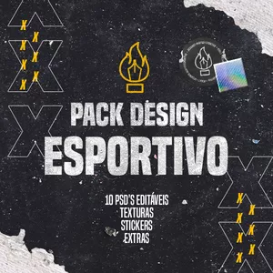 Imagem do curso PACK DESIGN ESPORTIVO - 10 PSD's editáveis + Texturas e elementos extras