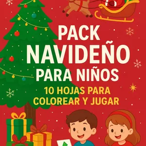 Imagen de portada para Ebook 🎄✨ Pack Navideño para Niños 🎁🖍️ 10 Hojas para Colorear y Jugar ✨