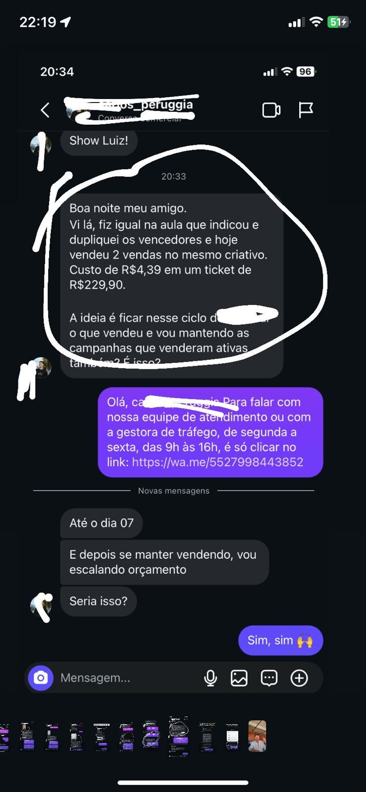 Print real de aluno com vendas a centavos
