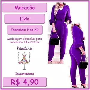 Imagem de capa para o Curso online Molde Macacão Lívia  (P ao XG)