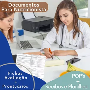 Imagem do curso POP'S NUTRICIONISTAS, FICHAS ANAMNESE E RECEITUÁRIOS. FICHAS DIGITAIS PARA CLÍNICAS E NUTRICIONISTAS.