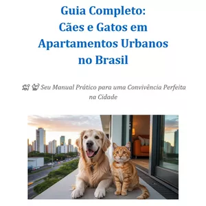 Imagem de capa para o Ebook Guia Completo: Cães e Gatos em Apartamentos Urbanos no Brasil