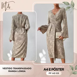 Imagem de capa para o Ebook Vestido Transpassado Manga Longa