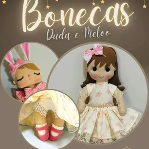 Imagem de capa para o Ebook Caderno de Moldes Bonecas -  Duda e Metoo