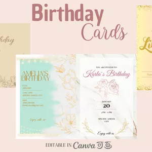 Imagen de portada para Ebook Plantillas Editables Canva Invitaciones Cumpleaños