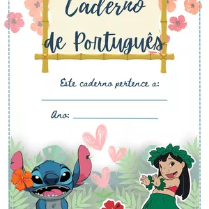 Imagem de capa para o Ebook Capas para caderno de atividades Lilo &amp; Stitch