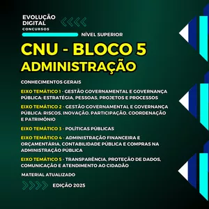 Imagem de capa para o Ebook APOSTILA - CNU - BLOCO 5 - ADMINISTRAÇÃO - SUPERIOR