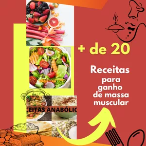 Imagem de capa para o Ebook + De 20 receitas para ganhar massa muscular 