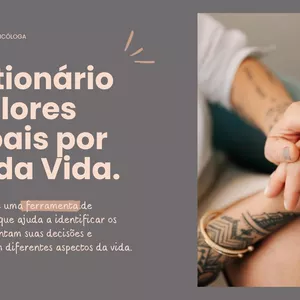 Imagem de capa para o Ebook Questionário de Valores Pessoais por Área da Vida.