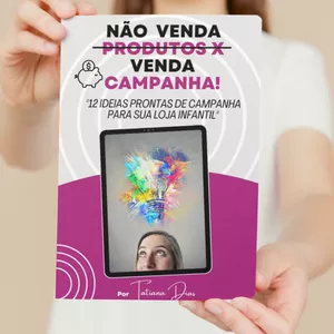Imagem de capa para o Ebook 12 Ideias prontas de Campanha para sua loja infantil