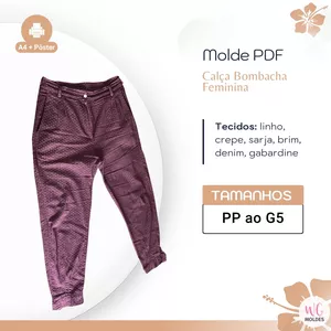 Imagem de capa para o Ebook MOLDE CALÇA BOMBACHA FEMININA