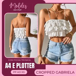 Imagem de capa para o Ebook Cropped Gabriela - Molde em PDF