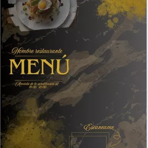Imagen de portada para Ebook Template menú Restaurante EDITABLE