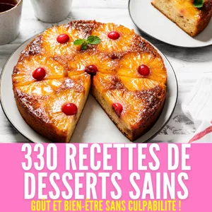 Image de couverture pour le Ebook 330 Recettes de Desserts Sains  