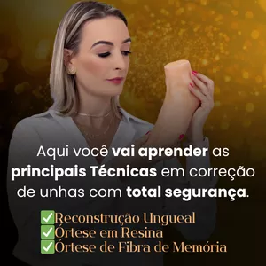 Imagem de capa para o Curso online Curso de Reconstrução Ungueal +Órtese de Resina +fibra de memória.